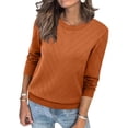 thumbnail image 1 of Cotton Sweaters for Women Lightweight Crewneck Ribbed Knit Long Sleeve Pullover Sweater 2026 S-2XL, 1 of 9