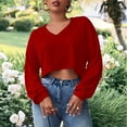 thumbnail image 1 of Sweaters for Women Cropped Rib-Knit Sweater Top Fall Fashion 2023 Rd1, 1 of 9