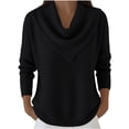 Sweater Ribbing Sweaters for Women Draped Cowl Neck Pullover Long Sleeve Relaxed Ribbed ...