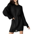 thumbnail image 1 of Sweaters for Women Dress Fashion Long Sleeved Round Neck Knitted Sweater Pullover Sweater Tunic Tops, 1 of 4