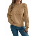 thumbnail image 1 of Sweaters for Women Fall Fashion 2025 Trendy Long Sleeve Pullover Lantern Knit Sweater Tops Khaki L, 1 of 8