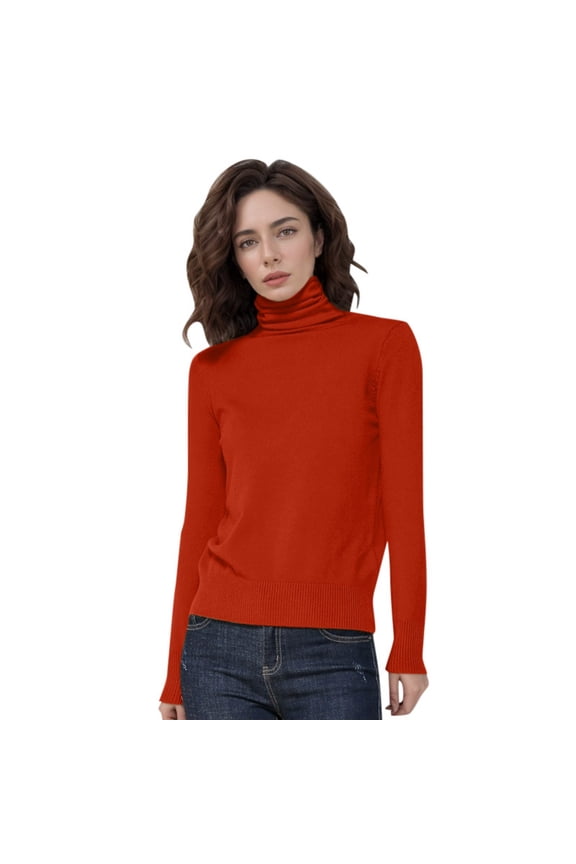 Sweaters for Women Fall Sweaters Women Women's Wool Seamless Sweater Turtleneck First Line Long Sleeve Knitted Pullover Tops