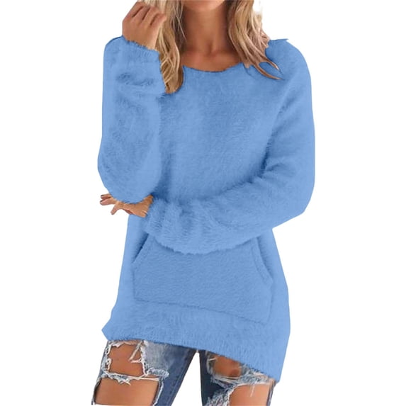 Sweaters for Women Fall and Winter Comfortable and resistant to pilling SuitableBlue XXXXXL Womens Sweaters