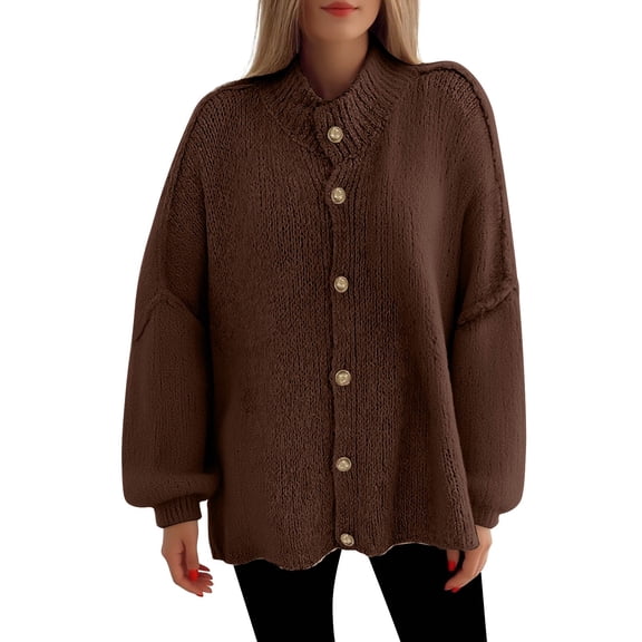 Sweaters for Women Fall and Winter Comfortable and resistant to pilling SuitableBrown L Womens Sweaters