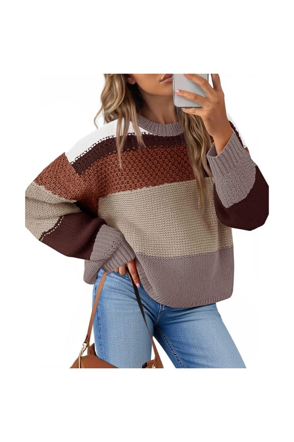 Sweaters for Women Fall and Winter Comfortable and resistant to pilling SuitableClear S Womens Sweaters