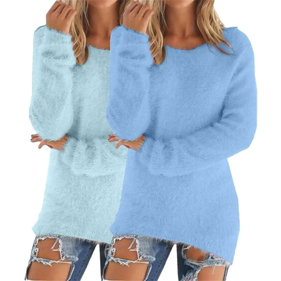 Sweaters for Women Fall and Winter Comfortable and resistant to pilling SuitableMulti-color XXXL Womens Sweaters