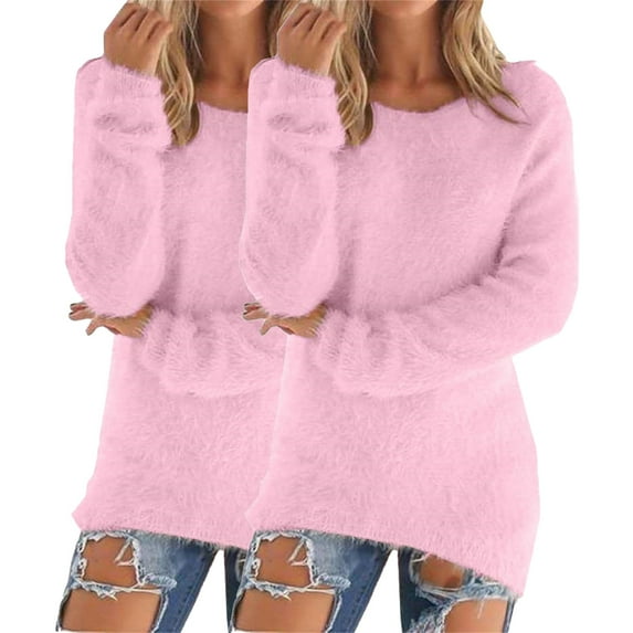 Sweaters for Women Fall and Winter Comfortable and resistant to pilling SuitablePink XXXXXL Womens Sweaters