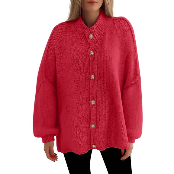Sweaters for Women Fall and Winter Comfortable and resistant to pilling SuitableRed L Womens Sweaters