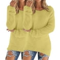 thumbnail image 1 of Sweaters for Women Fall and Winter Comfortable and resistant to pilling SuitableYellow L Womens Sweaters, 1 of 5