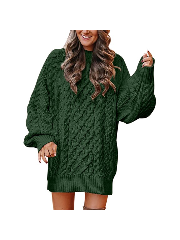 Sweaters for Women Fashion Half High Neck Thick Needle Solid Color Long Sleeve Pullover Autumn Winter Tops