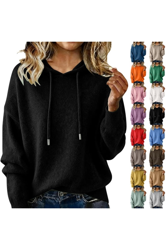 Sweaters for Women Fuzzy Crewneck Pullover Sweatshirt Hoodies Fall Fashion Cozy Grandma Fisherman Sweater Coffee 2XL