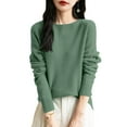 thumbnail image 1 of Sweaters for Women Half Crewneck Long Sleeve Jumper Knitted Pullover Warm Sweater Tops Turquoise M, 1 of 4