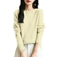 thumbnail image 1 of Sweaters for Women Half Crewneck Long Sleeve Jumper Knitted Pullover Warm Sweater Tops Yellow XL, 1 of 4