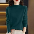 thumbnail image 1 of Sweaters for Women Half Turtleneck Long Sleeve Jumper Knitted Pullover Warm Sweater Tops Dark Blue M, 1 of 7