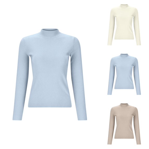 Sweaters for Women, Half Turtleneck Sweaters for Women, Autumn Winter Layering Top, Fashion Pullover