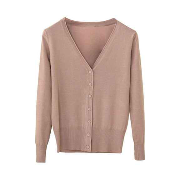 Sweaters for Women Hemlock Classic Button Down Long Sleeve V Neck Soft Knit Sweater