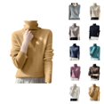 thumbnail image 1 of Sweaters for Women, High Collar Sweaters for Women, Soft Pile Slim Fit, Solid Color Autumn Winter Top, 1 of 5