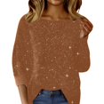 thumbnail image 1 of Sweaters for Women Ladies Glitter Real Sequin One Shoulder Strip Warm Fashion Clothing, 1 of 7