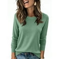 thumbnail image 1 of Sweaters for Women Lightweight Knit Pullover Tops Long Sleeve Shirts Crewneck Fashion Clothing Fall Outfits 2025 Mint Green L, 1 of 4
