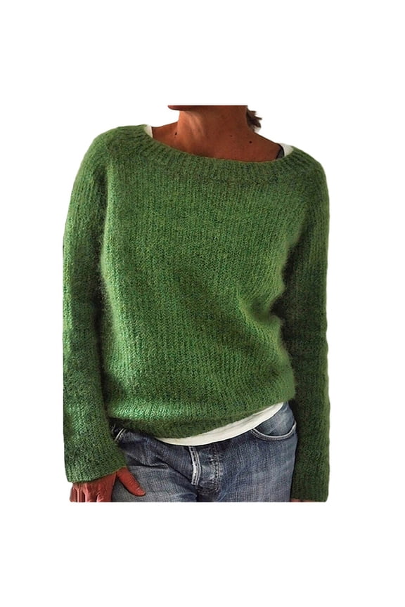 Sweaters for Women Lightweight Relaxed Fit Casual Crew Neck Solid Color Long Sleeve Soft Basic Pullover Tops Comfy Stretch Fall Outfits