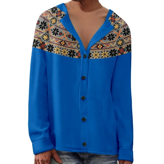 Sweaters for Women Lightweight Retro Christmas Fair Isle Knitted Ethnic Printed Cardigan Button Plus Size Womens Summer Tops