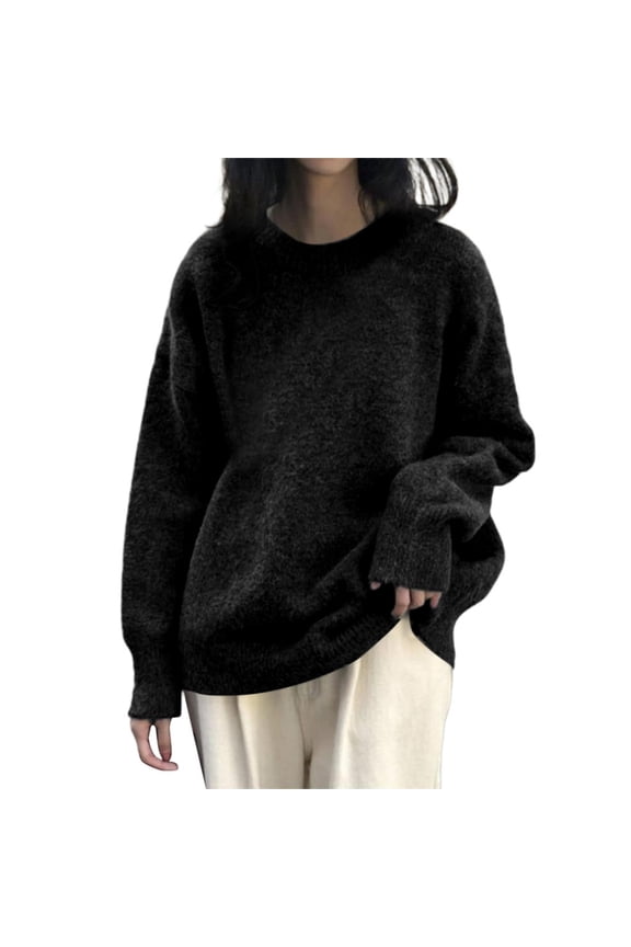 Sweaters for Women Long Sleeve Crew Neck Pull Over Sweaters Light Sweaters Womens Winter Tops Trendy Sweater