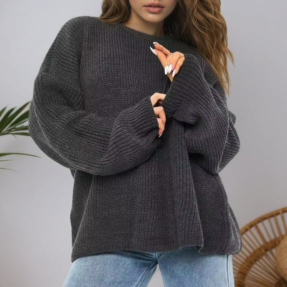 Sweaters for Women Long Sleeve Crew Neck Pull Over Sweaters Womens Lightweight Sweaters Winter Tops Fall Essentials Women
