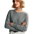 thumbnail image 1 of Sweaters for Women Long Sleeve Crew Neck Soft Warm Pullover Tops Lightweight Wool Knit Sweater,L, 1 of 9