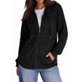 thumbnail image 1 of Sweaters for Women Long Sleeve Knitted Zip Up Hoodies Ribbed Pullover Loose Casual Sweatshirts with Pocket Black XL, 1 of 9