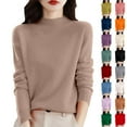 thumbnail image 1 of Sweaters for Women Long Sleeve Mock Neck Sweater Fall Lightweight Soft Knit Pullover Tops Blue 2XL, 1 of 6