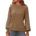 thumbnail image 1 of Sweaters for Women Long Sleeve Pullover Casual Fall Tunic Tops Lightweight Soft Sweater Winter Clothes, 1 of 7