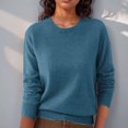 thumbnail image 1 of Sweaters for Women Long Sleeve Trendy Jumper Knitted Pullover Soft Warm Sweater Tops Blue L, 1 of 5