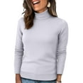 thumbnail image 1 of Sweaters for Women Long Sleeve Trendy Jumper Knitted Pullover Winter Fall Soft Warm Sweater Tops Gray 2XL, 1 of 4