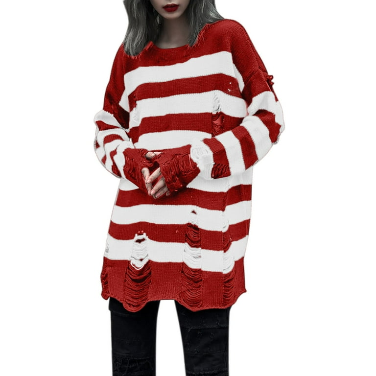 Loose ripped sweater online