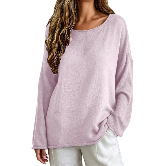 Sweaters for Women Oversized Crewneck Long Sleeve Chunky Knit Pullover Sweaters Tops Trendy Fall Outfits