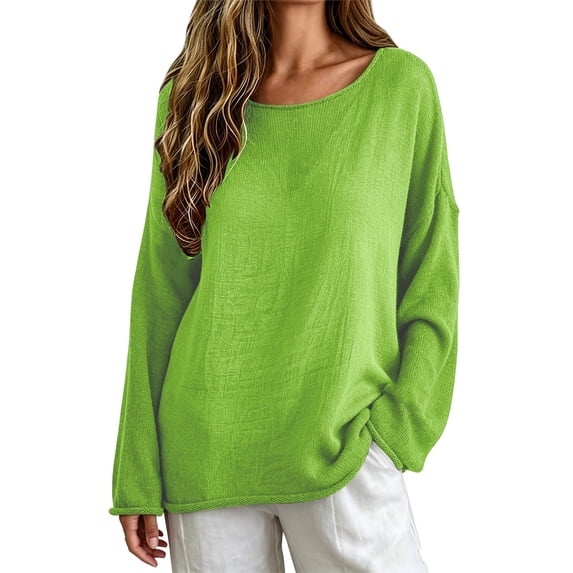 Sweaters for Women Oversized Crewneck Long Sleeve Chunky Knit Pullover Sweaters Tops Trendy Fall Outfits