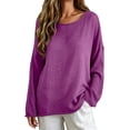 thumbnail image 1 of Sweaters for Women Oversized Crewneck Long Sleeve Chunky Knit Pullover Sweaters Tops Trendy Fall Outfits, 1 of 7