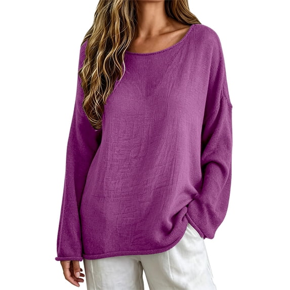 Sweaters for Women Oversized Crewneck Long Sleeve Chunky Knit Pullover Sweaters Tops Trendy Fall Outfits