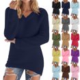 thumbnail image 1 of Sweaters for Women Oversized Sweater Long Sleeve Crew Neck Pullover Loose Fit Curved Hem Tunic Tops Knit Fall Clothes Women's Sweaters, 1 of 8
