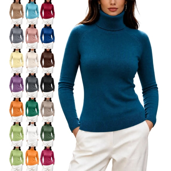 Sweaters for Women Raglan Long Sleeve Slim Fit Knit Layering Turtleneck Sweater,Basic Solid Color Soft Warm Pullover Top for Daily Casual Wear