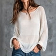 thumbnail image 1 of Sweaters for Women Scoop Neck Long Sleeve Oversized Knit, 1 of 5