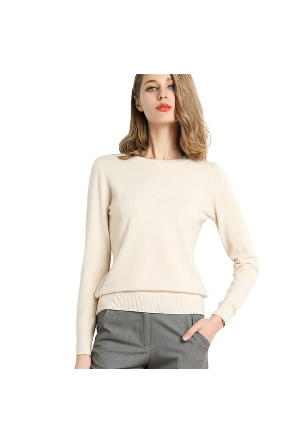 Sweaters for Women Suitable Fall and Winter Comfortable and resistant to pilling Beige M Womens Sweaters