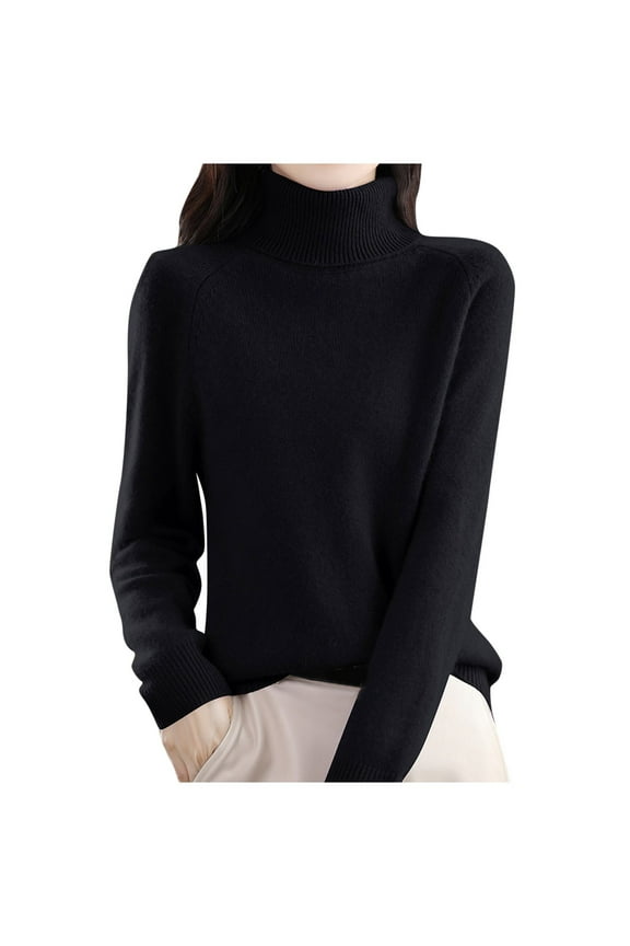 Sweaters for Women Suitable Fall and Winter Comfortable and resistant to pilling Black XL Womens Sweaters