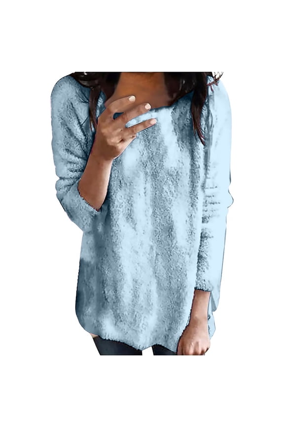 Sweaters for Women Suitable Fall and Winter Comfortable and resistant to pilling Blue L Womens Sweaters