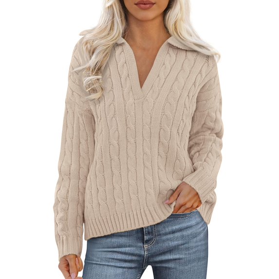 Sweaters for Women Suitable Fall and Winter Comfortable and resistant to pilling Brown M Womens Sweaters