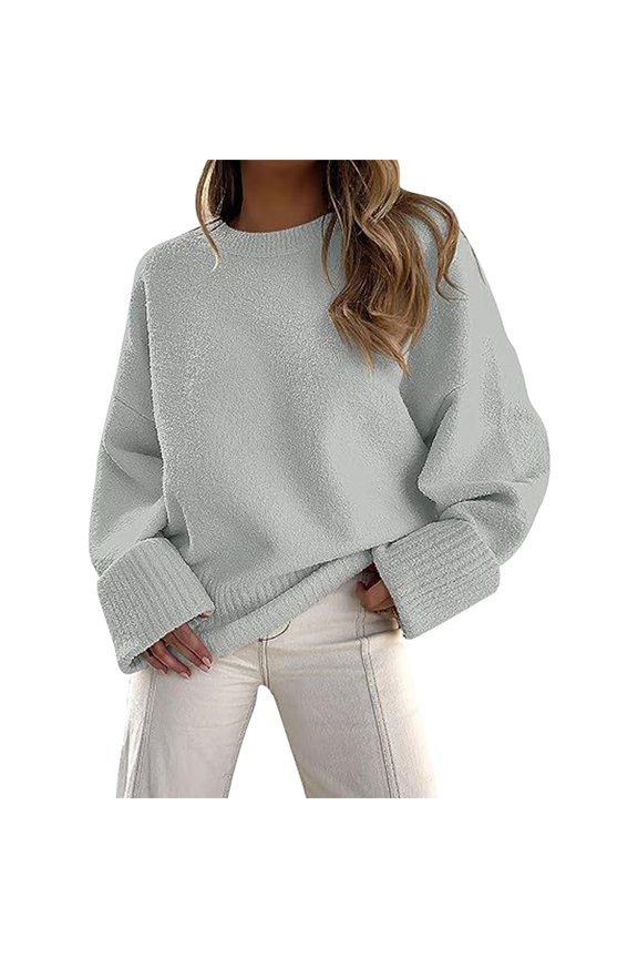 Sweaters for Women Suitable Fall and Winter Comfortable and resistant to pilling Gray L Womens Sweaters
