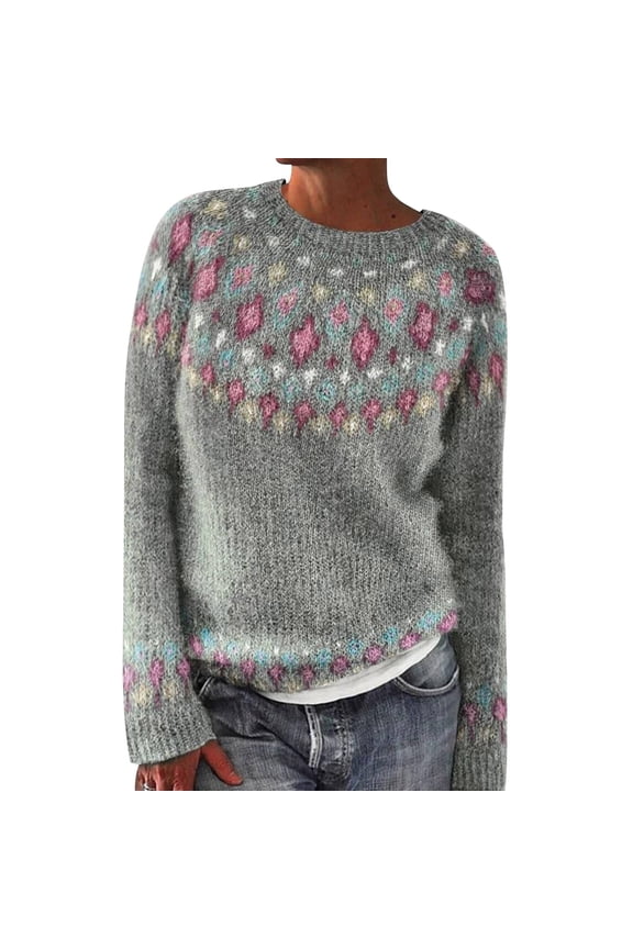 Sweaters for Women Suitable Fall and Winter Comfortable and resistant to pilling Gray M Womens Sweaters