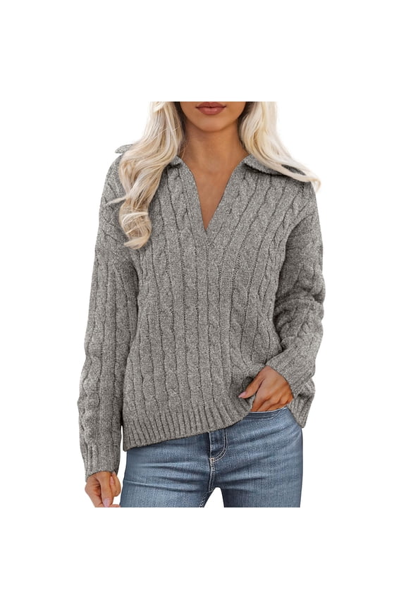 Sweaters for Women Suitable Fall and Winter Comfortable and resistant to pilling Gray M Womens Sweaters