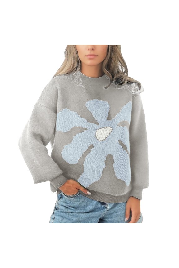 Sweaters for Women Suitable Fall and Winter Comfortable and resistant to pilling Gray S Womens Sweaters
