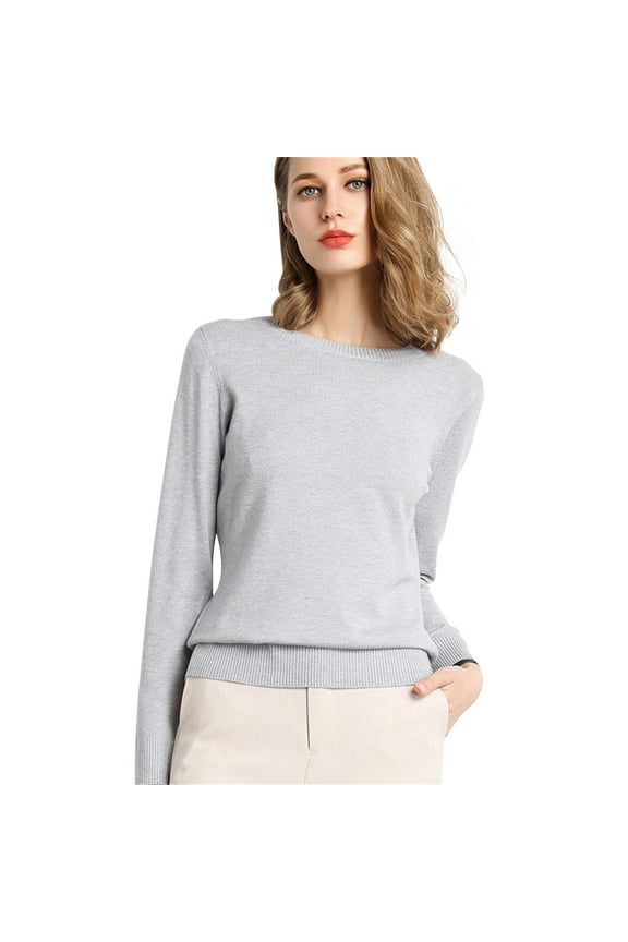 Sweaters for Women Suitable Fall and Winter Comfortable and resistant to pilling Gray XL Womens Sweaters